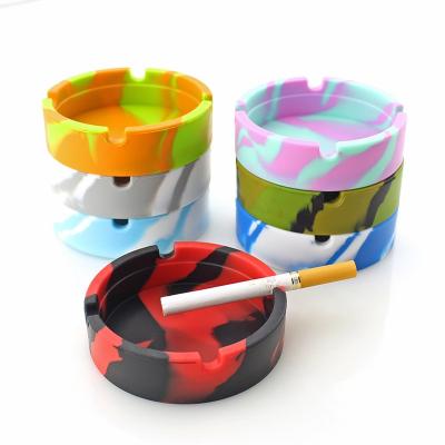 China Durable Silicone Ashtray Creative Custom Glow In The Dark Glitter Ashtray for sale