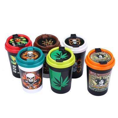 China Portable Cup Design Coffee Accessories Portable Car Smoking Plastic Ashtray for sale