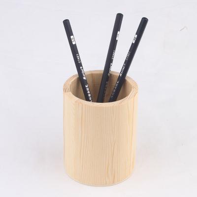 China Custom Accessories Wooden Pen Holder Desk Pencil Holders Fashion Lovely Design Office Organizer Logo Print Round Square Wooden for sale