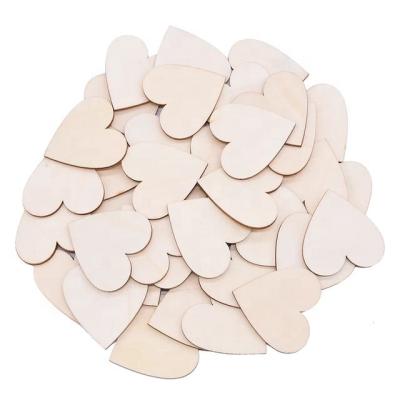 China 1Pack Europe Wood Slices Discs Unfinished Natural Wood Heart Love Blank Crafts Supplies Wedding Ornaments for sale