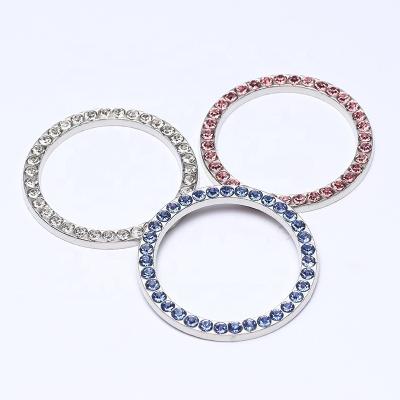 China Luxury Bling Crystal Rhinestone Car Bling Sticker Ignition Button Key Buttons Ring Emblem Auto Start Engine sicker for sale