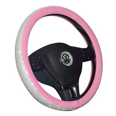 China 4 Seasons Fashion With Drill Cover Fashion 38CM Universal Cute Non-slip Steering Wheel Cover For Women's Cars for sale