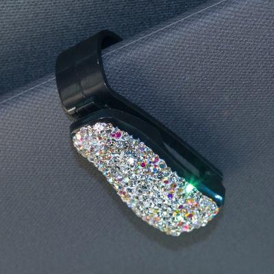 China Automatic Diamond Car Sun Visor Glasses Sunglasses Clip Fastener Clip Diamond Car Sun Visor Glasses Sunglasses Clip Auto Ticket Receipt Card Clip for sale