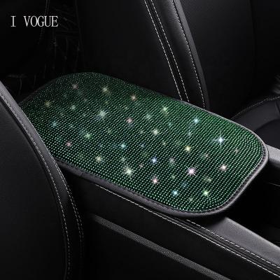 China GM Fashion Rhinestone Crystal Car Armrest Pad Cover For Women Center Console Armrests Car Armrest Cushion Box Covers for sale