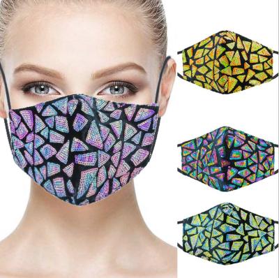 China Soft ; European and American Black Stereo Breathable Sunscreen Face Cover Cotton Color Sequins Personality Soft Instant Partymask for sale