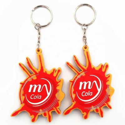 China Good quality custom pvc+Metal soft colorful logo key ring rubber key chain for sale