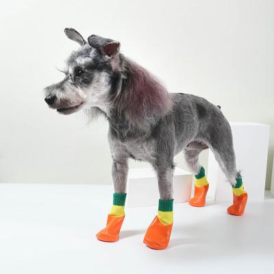 China New Arrival Vivid Color Fashionable Fashionable Pet Shoe Colorful Waterproof Vivid Shoe Booties For Dog for sale