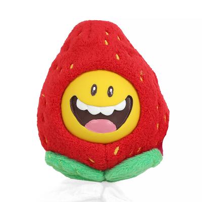 China Hot Sale Viable Soft Durable Pet Toy Plush Dog Toy Squeaky Strawberry Shape Pets Plush Dog Toy for sale