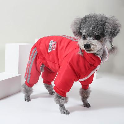 China Viable New Design Style Solid Color Winter Warm Red Dog Supplies Clothes For Pet Puppy Dog Coat for sale