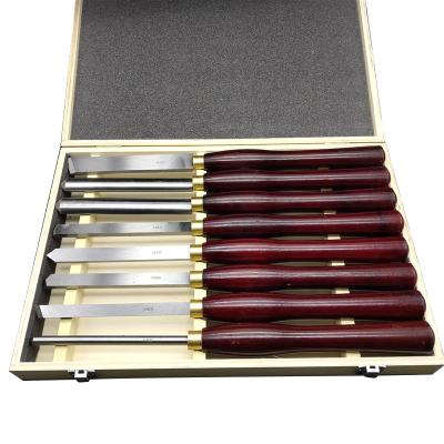 China CUTTING Chisel High-Grade Mahogany Wood 8pcs Wood Lathe Turning Tool Kit for sale