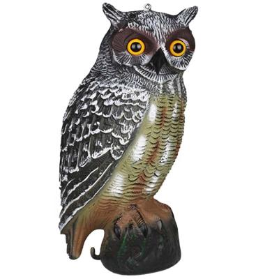 China Outdoor Hunting Outdoor Owl Decoy Bird Repellent Pest Control with Flashing Eyes Scary Noises Garden Scarecrow Protector Decoration for sale