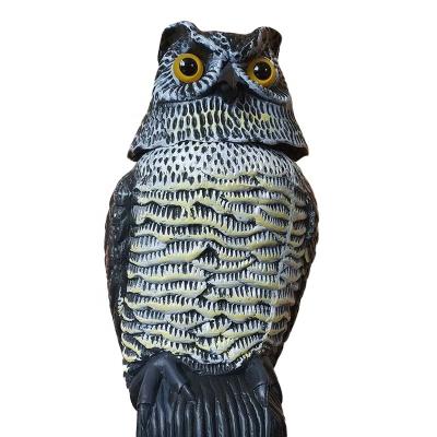 China Outdoor Hunting Owl Decoy Hunting Scarecrow Scare Away Stacks Birds Decoration with Outdoor Rotating Head for sale