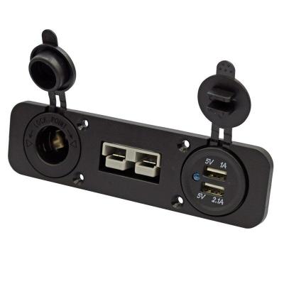 China New Power Mount Dual Connetor Flush Socket Outlet USB Charger Socket Panel for Caravan Camper Boat Truck for sale