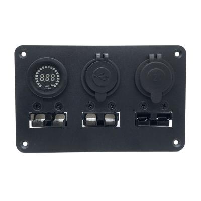 China Insert in same color as 50A triple pair power connector panel with 3.1A usb charger voltmeter and power socket for sale