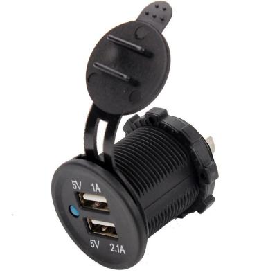 China For car marine motorcycle 12v cable car usb plug with cap for sale