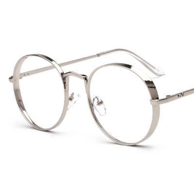 China For Reading Glass New Arrival Metal Frame Eyewear Fashion Round Alloy Thick Clear Glass Pink Frame for sale