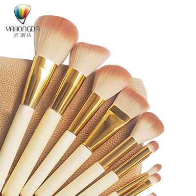 China Angular Blush Professional Beauty Custom Makeup Set Brush With Bag Cosmetic Brushes for sale