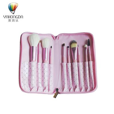 China Angular Blush Face Powder High Quality Free Shipping Base Tools Makeup Vegan 10 Pcs Set Brush for sale