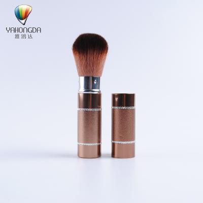 China Aluminum Flat Brush Handle Eyeshadow Makeup Tool Short Flat Retractable Brush for sale