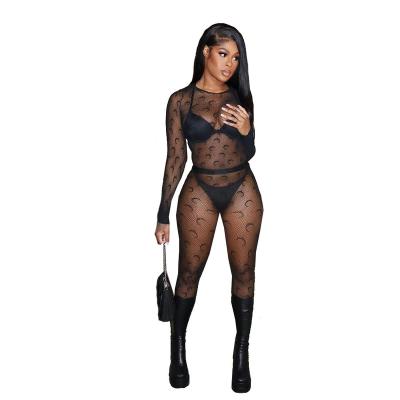 China New Arrivals BT6486 2022 Summer Sexy Sexy Mesh Perspective Mesh Womens Two Piece Set 2 Piece Set for sale