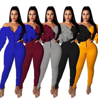 China CM277 Hot Sale Off-the-Shoulder Zipper Anti-Static Long Sleeve Overalls Women for sale