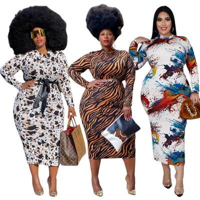 China ONY5111 spring print viable dress plus size evening plus size 5xl dress plus size women dress for sale