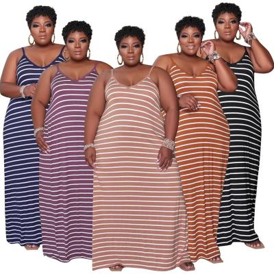 China Summer TCX087 viable striped loose plus size dress wholesale ladies plus size dresses plus size dress for sale