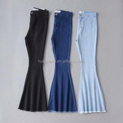 China 2022 Wholesale New Arrival SJD8426 Solid Color Women's High Waist Solid Color Burst Rocket Jeans for sale