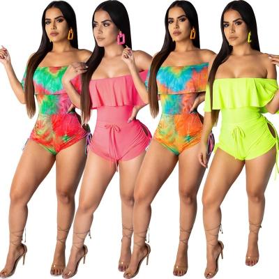 China Fashionable Ruffle Design Women's Hollow-out One-Piece Swimwear RO6173 Anti-UV for sale