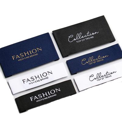 China Custom Clothing Logo Tags Washable Design Private Dress Woven Tags Eco Friendly Woven Labels Neck Label for sale