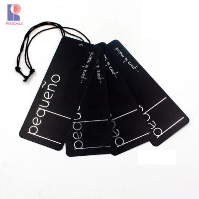 China Custom Sustainable Recyclable Personalized Hot Stamping Foil Stamping Swing Tag Clothing Label for sale