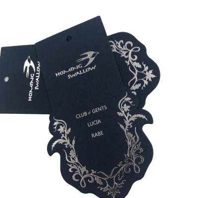 China Cheap Viable Custom Design Printing Logo Paper Garment Hangtag Labels Name Clothing Hang Tags With String for sale