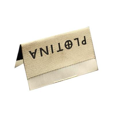 中国 Laser Cut Factory Price Washable Centerfold Cotton Custom Garment Woven Neck Label 販売のため