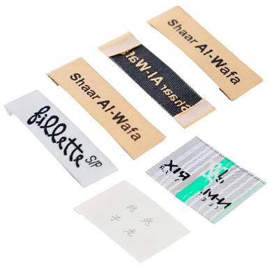 Китай Logo Soft Touching Silk Polyester customized special washable woven mark for clothing neck label продается