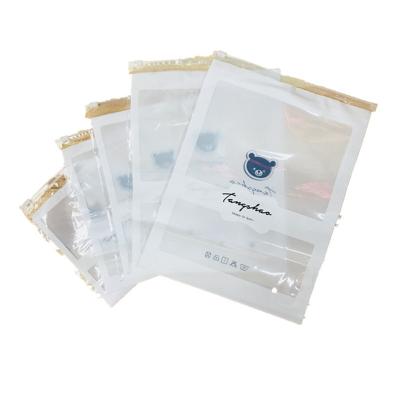 Chine Disposable Custom Biodegradable Frosted Plastic Clothes T-shirt Swimwear Packaging Zipper Bag à vendre