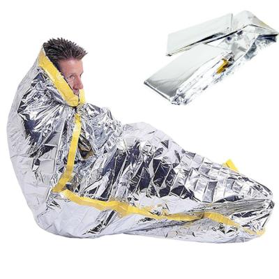 China Wholesale Portable Ultralight Emergency Waterproof Sleeping Bags For Lightweight Folding Mylar Emergency Survival Camping Thermal Sleeping Bag for sale