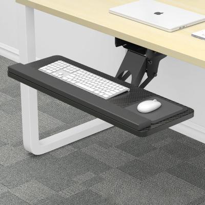 China Adjustable Under Desk Sliding Adjustable Metal Under Desk Clamp On Keyboard Tray for sale