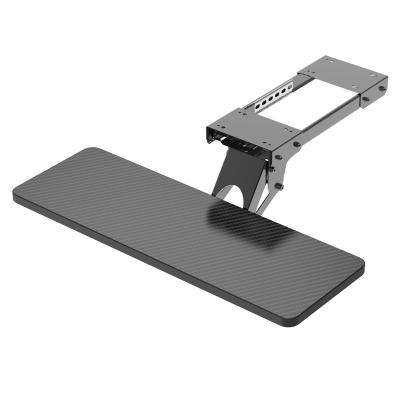 China Modern Adjustable L-Shaped Office Desk Retractable Under Mount Ergonomic Keyboard Adjustable Desk Pole Tray for sale