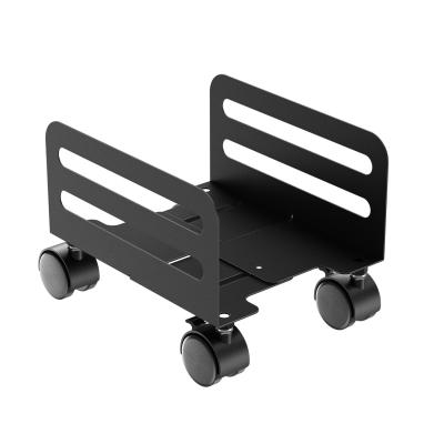 China PC Cpu Steel Rolling Rack Computer Steel CPU Under Desk Mount Stand Cart Mobile Stand with Wheels for sale