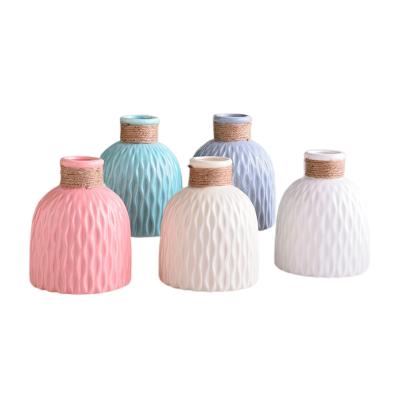 China Nordic Coastal Modern Ceramic Plastic Flower Arrangement Home Decor Flower Vase Style Home Decoration In Vase for sale