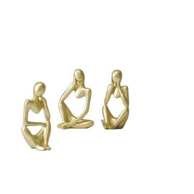 China Contemporary wholesale statues home office decorations home living room figurines ornaments thinker resin factory modern abstract art for sale