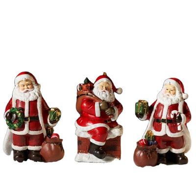 China Contemporary Santa Claus Doll Series Christmas Ornaments Statue Home Ornaments Home Family Children Gifts for sale