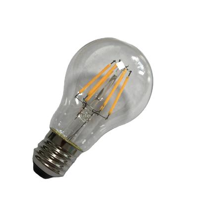 China AC220V Dimmable 6W A60 A19 LED Hotel Filament Light Bulb for sale