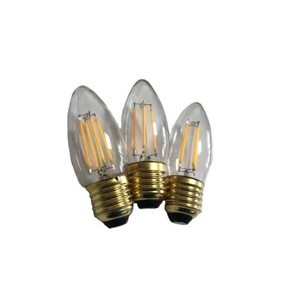 China Hotel E27 E14 2700K 2W 4W 6W Dimmable Decorative Bending Twisted Filament New C35 A60 Led Bulb Lamps for sale