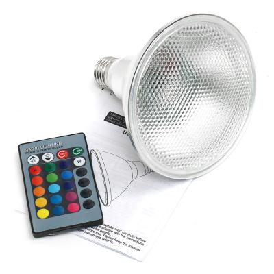 China Desktop e27 Ip65 waterproof led par38 rgb bulb 18w for sale