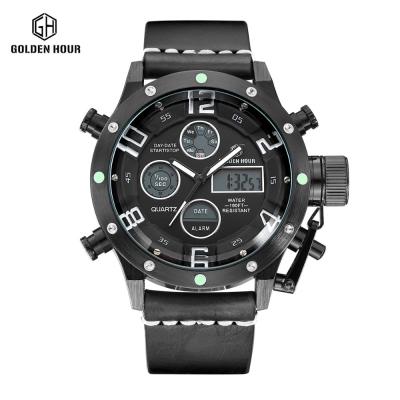 China GOLDENHOUR digital LED men quartz sports fashion watch top luxury waterproof wrist men's watch ,hot sale for sale