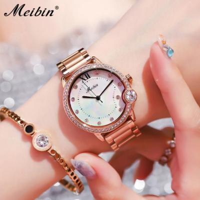 China Meibin 1336 Luxury Watches Elegant Women's Watch Waterproof 2019 New Diamond Watches Tide Ladies for sale