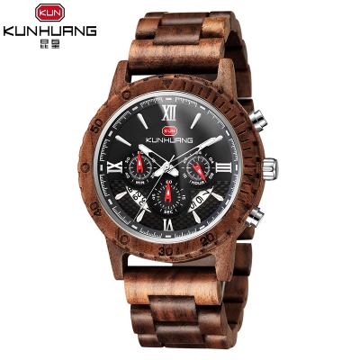 China 2020 neutral natural wood carving handmade waterproof quartz wood watch for sale