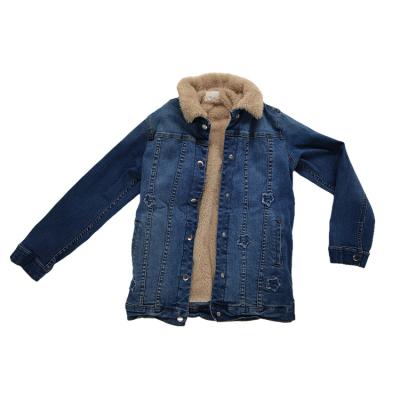 China Mid Viable Kids Boys Promotional Fashionable Sweater Clothes Blue Denim Jacket With Cotton Start And Lining for sale