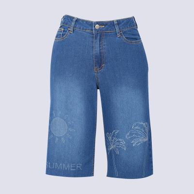 China 2022 New Arrival Breathable Mid Waist Jean Shorts For Women Blue Short Pants for sale